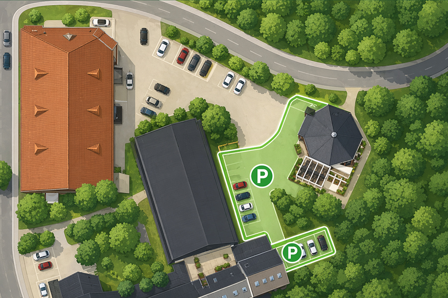 Übersicht der Kundenparkplätze